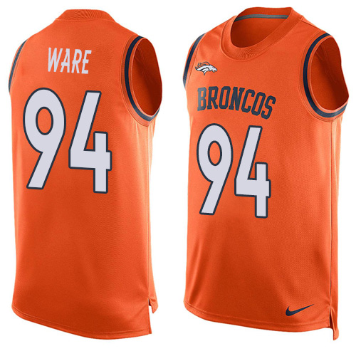 Men's Limited DeMarcus Ware Nike Jersey Orange - #94 Player Name & Number Tank Top NFL Denver Broncos